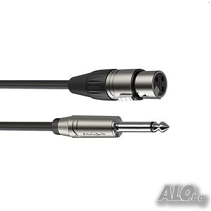 Кабел XLR женски - 6.3mm мъжки моно 1.5м ROXTONE