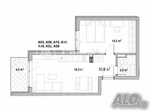 2-стаен, София, Връбница 1, 61 кв.м., 96550 €