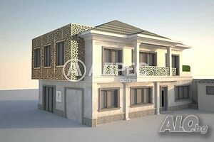 КЪЩА с дворно място - с готов проект за жилищна сграда с търговски обект