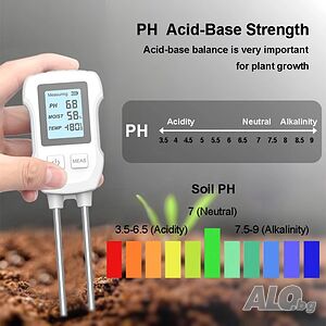 Тестер за почва 3в1 - рН метър, влагомер и термометър, 20204982