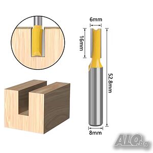 Фрезер за рязане или правоъгълни канали, различни размери, опашка 8 mm