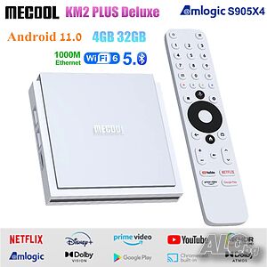 TV Box MECOOL KM2+ DELUXE Amlogic S905X4-J, Certified by Netflix 4K and Google, Dolby Vision Atmos