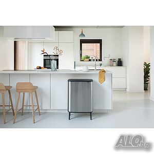 Двоен Кош за смет Brabantia ‎Bo Touch Hi 130649 60л кош за отпадъци разделно събиране 2 отделения