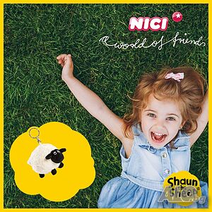 Плюшен ключодържател NICI 47863 овцата Шърли Shirley 10см плюшена играчка Овца Шон и овцете Овчица