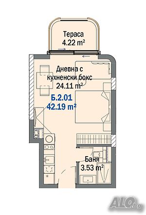 Студио с тераса в гр. Китен