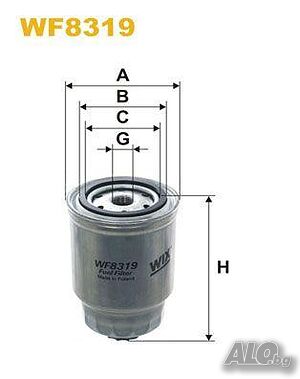 Горивен филтър WIX за НИСАН Терано, Серена, Алмера, Примера, Навара, Ванете.. дизелови двигатели