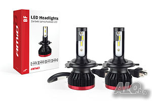 Комплект LED Мини Крушки за фар Amio H4 H/L BF Mini - 50W. 6200 Lm + 200% по-ярка светлина