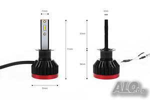 Комплект LED Мини Крушки за фар Amio HB3 9005 BF Mini - 50W. 6200 Lm + 200% по-ярка светлина