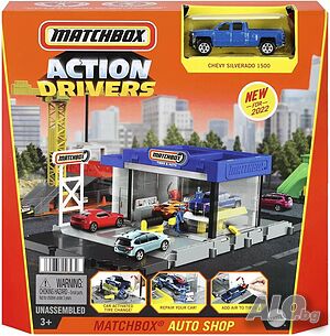 Hot Wheels / Игрален комплект Matchbox Action Drivers - Автомивка, с количка