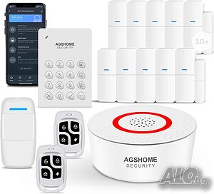 Безжична домашна аларма AGSHOME / WiFi Аларма / Аларма SMART