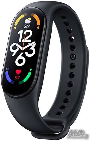 Смарт гривнa XIAOMI MI BAND 7 BLACK 1.62 ”, ПУЛСОМЕР