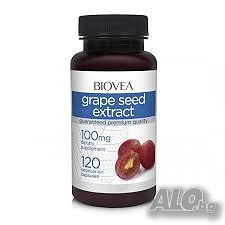 Хранителна добавка Biovea GRAPE SEED EXTRACT 100mg-Продуктът е със срок на годност до 03/2024г.