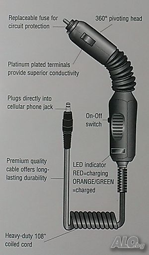 Интелигентно зарядно за стари телефони NOKIA /Зарядно у-во за автомобил - 12/24V /