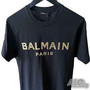 Balmain черна тениска, маркови тениски balmain, унисекс