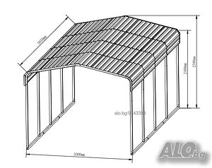 Навес -Гараж-Парко място за автомобил 5.85х3.3 м