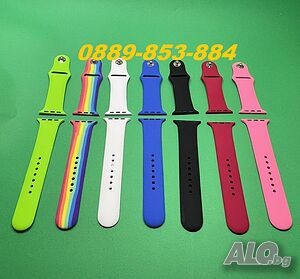 Силиконова каишка Apple Watch 1 2 3 4 5 6 7 8 SE 38 40 42мм 44mm 45 41 iWatch