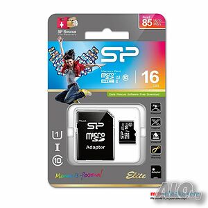 Silicon Power Elite memory card MicroSDHC Class 10 UHS-I - 16 GB - 85 MB/s