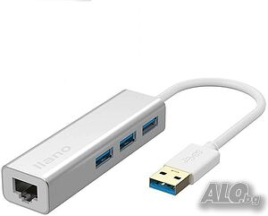 Nllano USB-A 3.0 към Ethernet 10/100/1000 RJ45 Ethernet LAN,  3 x USB 3.0 порта