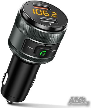 FM трансмитер Bluetooth 5.0, QC 3.0, ВОЛТМЕТЪР, MP3, 2 x USB