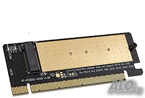 Akasa M.2 SSD към PCIe адаптерна карта + радиатор за охлаждане