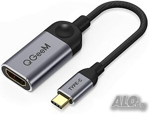 Адаптер QGeeM, USB-C мъжки - HDMI 4K женски