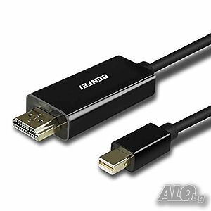 BENFEI Mini Displayport (Thunderbolt) към HDMI кабел с аудио, позлатени конектори, 100 см