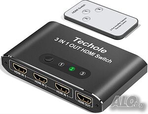 4K HDMI 3 в 1 сплитер, с дистанционно, UHD 4K 30Hz 3D 1080P HDCP1.4 за PS Xbox DVD TV PC