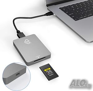 CFexpress Type A Четец на карти USB 3.1 Gen 2 10Gbps, алуминиев, съвместим с Thunderbolt 3