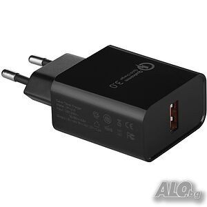 USB бързо зарядно Quick Charge (QC) 3.0,  5VDC-3A/ 9VDC-2A/ 12VDC-1.5A