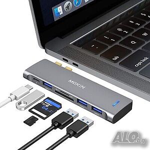 MOKiN USB C Hub 7 in 2, за MacBook Air Pro 13/ 15”, 2021 2020 2019 2018