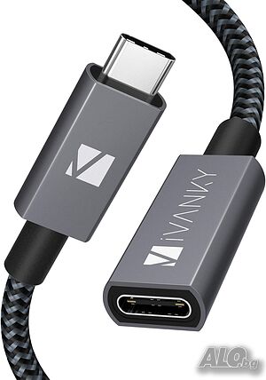 iVANKY USB C удължителен кабел 100 см [100 W, 20 Gbps] USB-C 3.1 Gen 2, 4K видео кабел