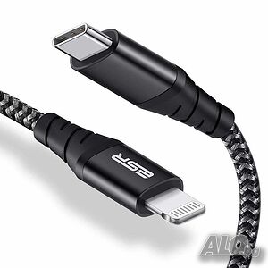 ESR USB-C към Lightning кабел 1 метър, MFi сертифициран PD кабел за бързо зареждане за iPhone