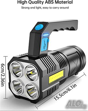 Акумулаторен ръчен LED фенер и лампа за къмпинг, риболов и др. - X508