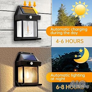 Соларна лампа с крушка BK-888 с датчик за движение и светлина - SOLAR INTERACTION WALL LAMP