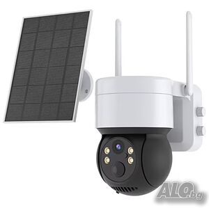 Соларна WIFI камера 5 MP, външен монтаж IP66, iCSee, нощно виждане, 360° въртене, SD слот