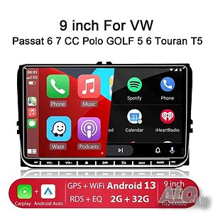 9” 2-DIN мултимедия за Volkswagen-SEAT-Skoda. Android 13, RDS, 32GB ROM, RAM 2GB DDR3