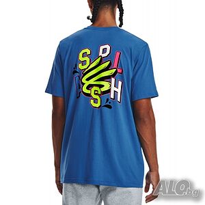 Мъжка тениска under armour curry splash party tee blue l