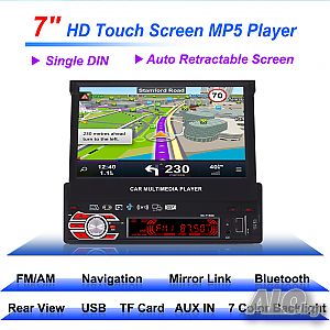 RK-7158G 7 ” 1080P 1 Din стерео Touch Screen Player с GPS и камера за задно - подарък карти за GPS