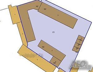 Парцел с площ от 2412 кв.м. с производствени, складови и инфраструктурни сгради