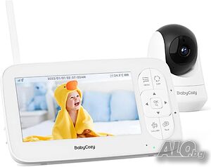 НОВ Babycozy Video Бебефон с камера и аудио 5” 720P дисплей 5000mAh