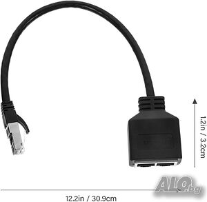 МРЕЖОВ LAN СПЛИТЕР, RJ45 УДВОИТЕЛ, UKCOCO 1 to 2 Splitter Ethernet Cable