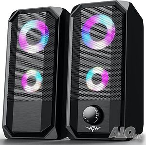 Нови Bazivve RGB геймърски тонколонки - Стерео, RGB осветление, 6W