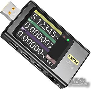 USB тестер FNIRSI FNB58 с Bluetooth Измерване на напрежение и ток