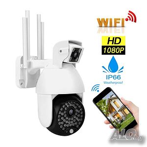 Външна Въртяща куполна камера 50 Диода, 2 обектива FullHD