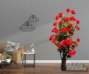 Изкуствено дръвче с червени рози, 1.70 м