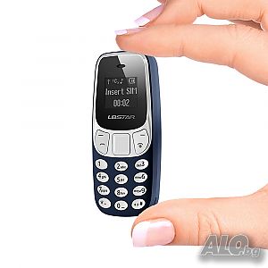 Мини телефон, BM10, с промяна на гласа, малък телефон, L8Star BM10, Nokia 3310 Нокия, син