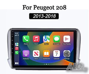 Мултимедия, за Peugeot 2008, 208, Двоен дин, Навигация, дисплей, 2 Дин, плеър, екран, Android, Пежо