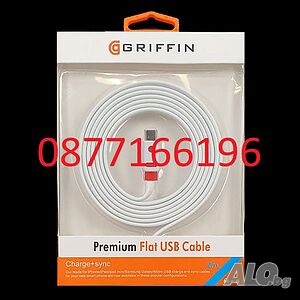 Плосък USB кабел Griffin Type C 2 метра