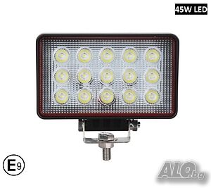 16См 45W Правоъгален Супер Мощен PRO Led Диоден Халоген Лед Лампа Прожектор 12V 24V