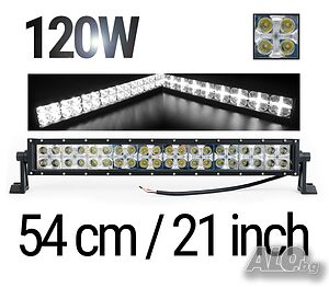 54 См Led Bar Лед Диоден Бар Прожектор Дневна Светлина CROSS DRL 120W 12V 24V